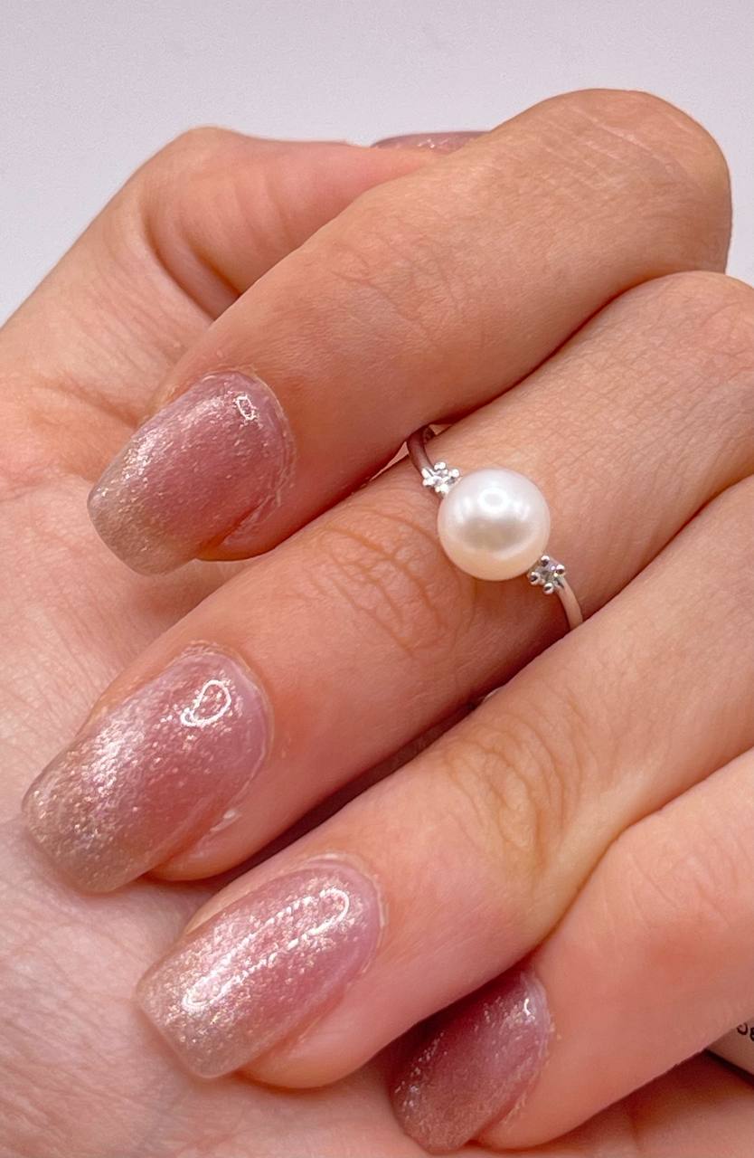 ANELLO IN ORO BIANCO E PERLA