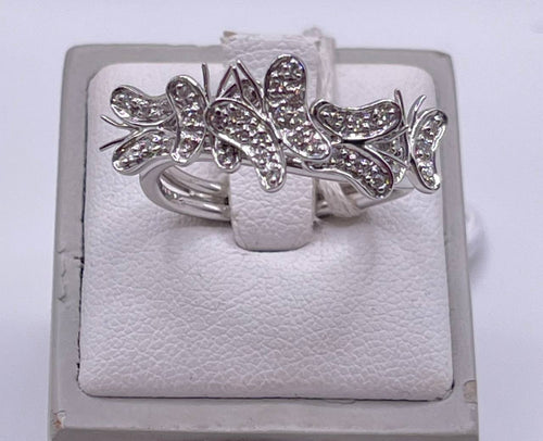 ANELLO IN ORO BIANCO E DIAMANTI FANTASIA