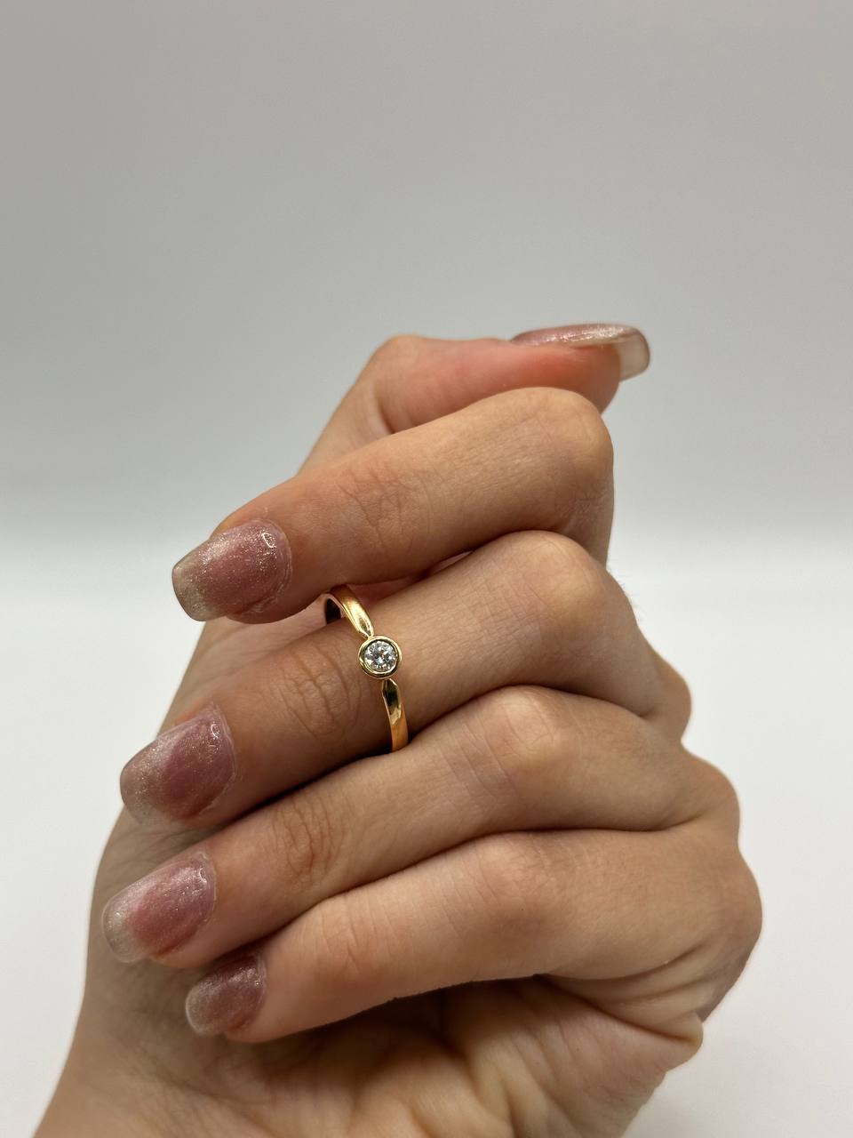 ANELLO IN ORO ROSA BRILLANTE CENTRALE