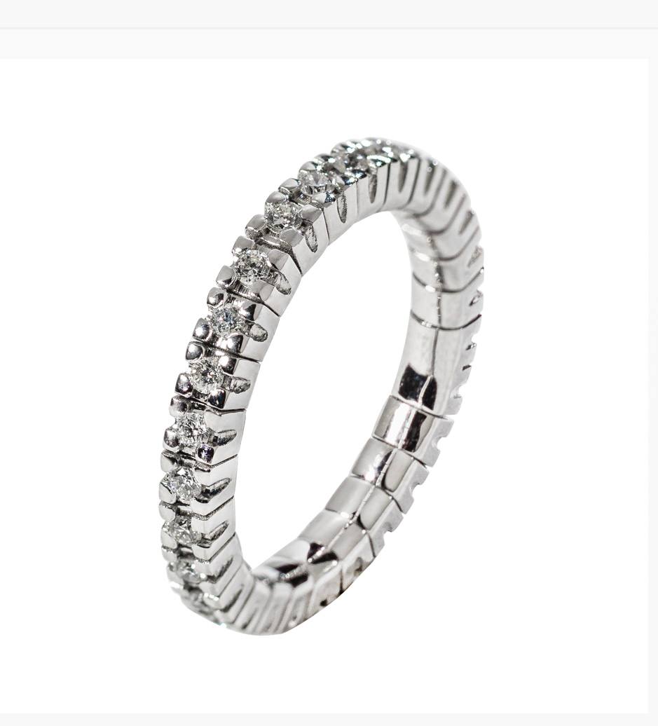 ANELLO IN ORO RIVIERE ELASTICHE CON DIAMANTI