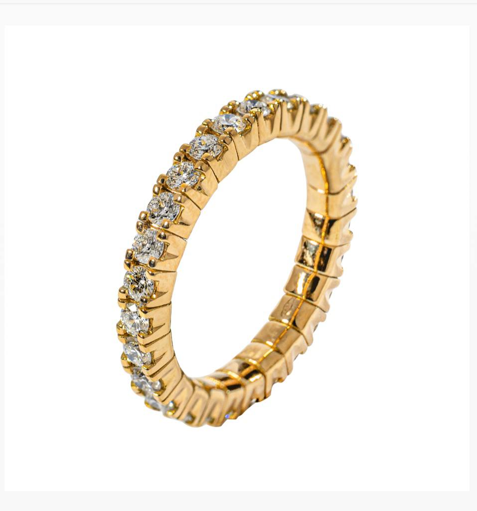 ANELLO IN ORO RIVIERE ELASTICHE CON DIAMANTI