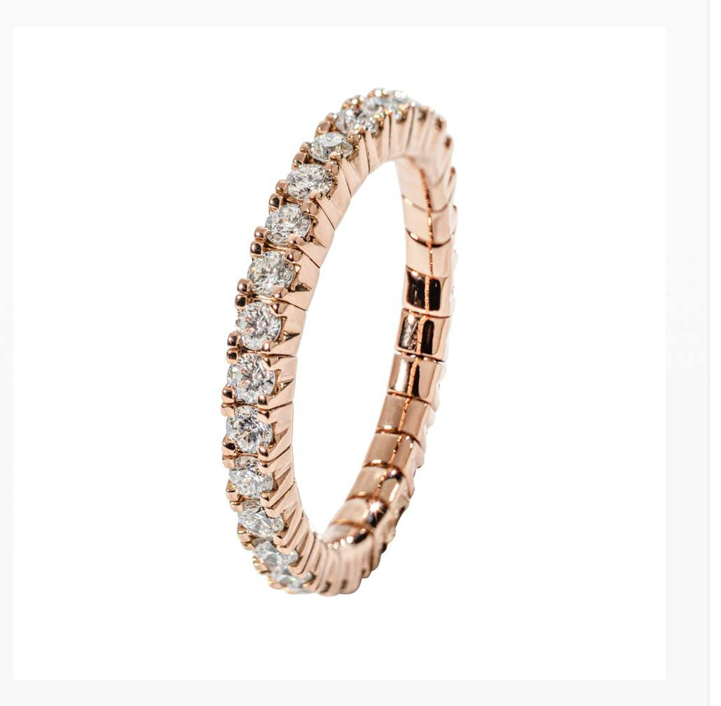 ANELLO IN ORO RIVIERE ELASTICHE CON DIAMANTI