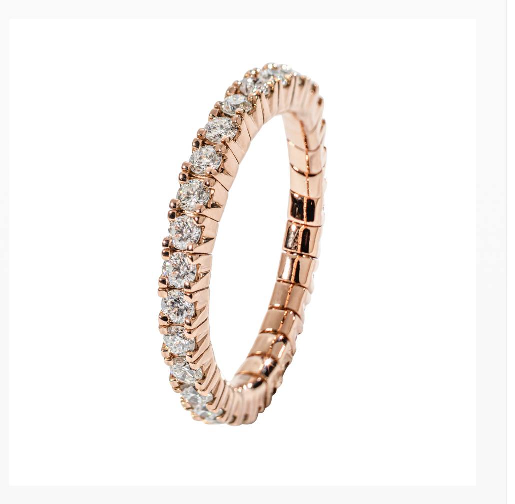 ANELLO IN ORO RIVIERE ELASTICHE CON DIAMANTI