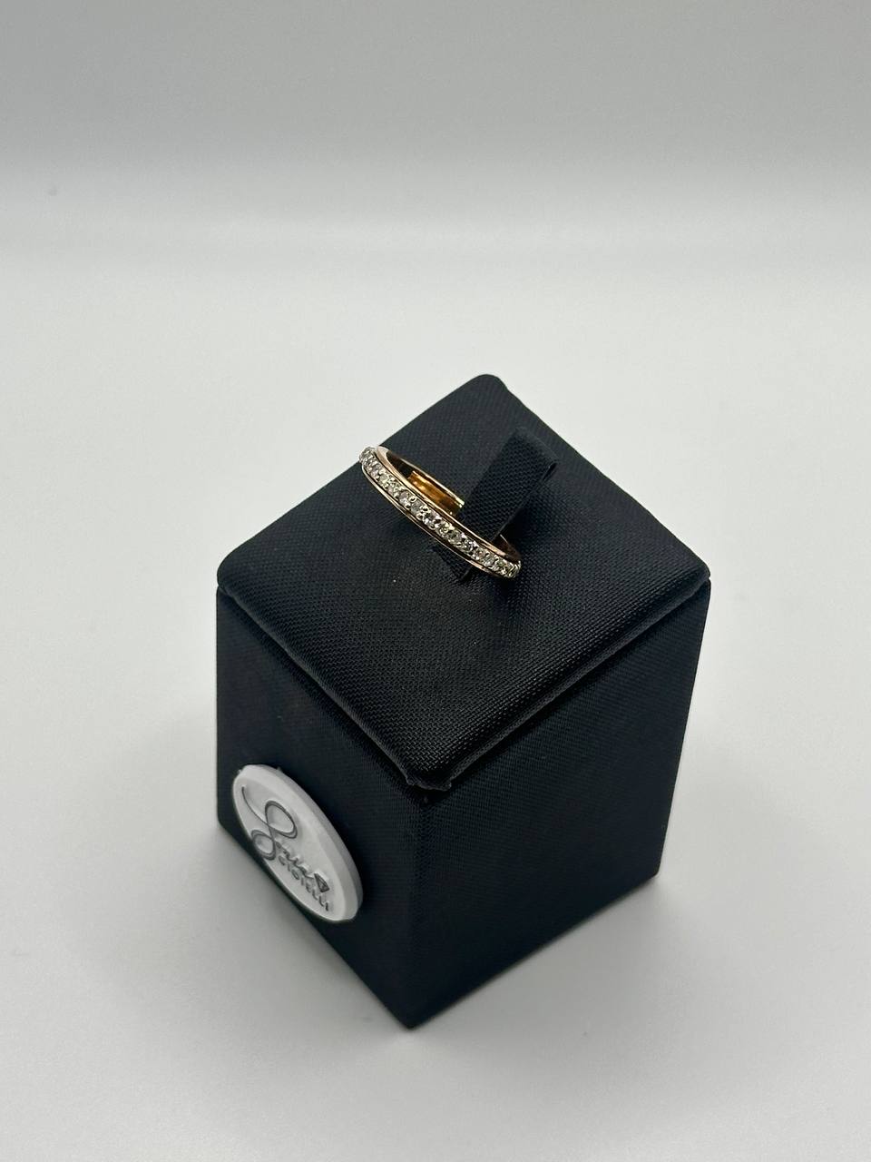 ANELLO VERETTA IN ORO ROSA E DIAMANTI