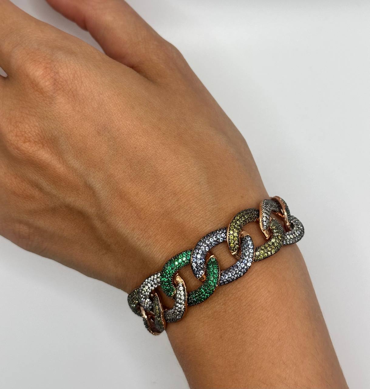 BRACCIALE GROUMETTE ARGENTO ROSA