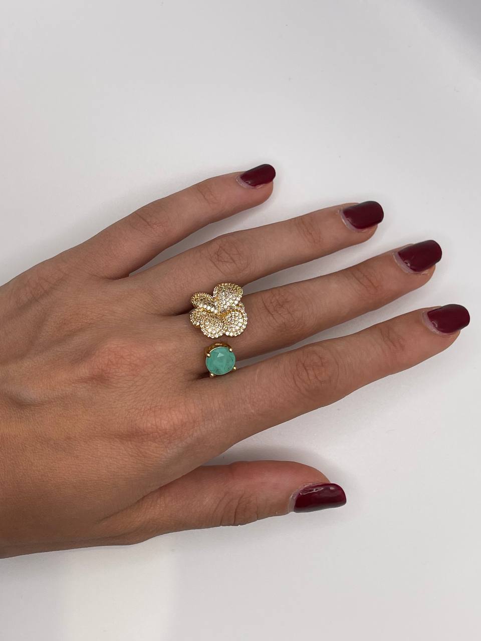 ANELLO ARGENTO DORATO FANTASIA